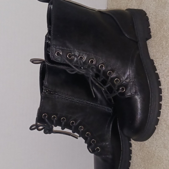 NEW lace-up comfort combat boots. Women's 9.5. SO Reindeer. black. Mid calf - Picture 2 of 5